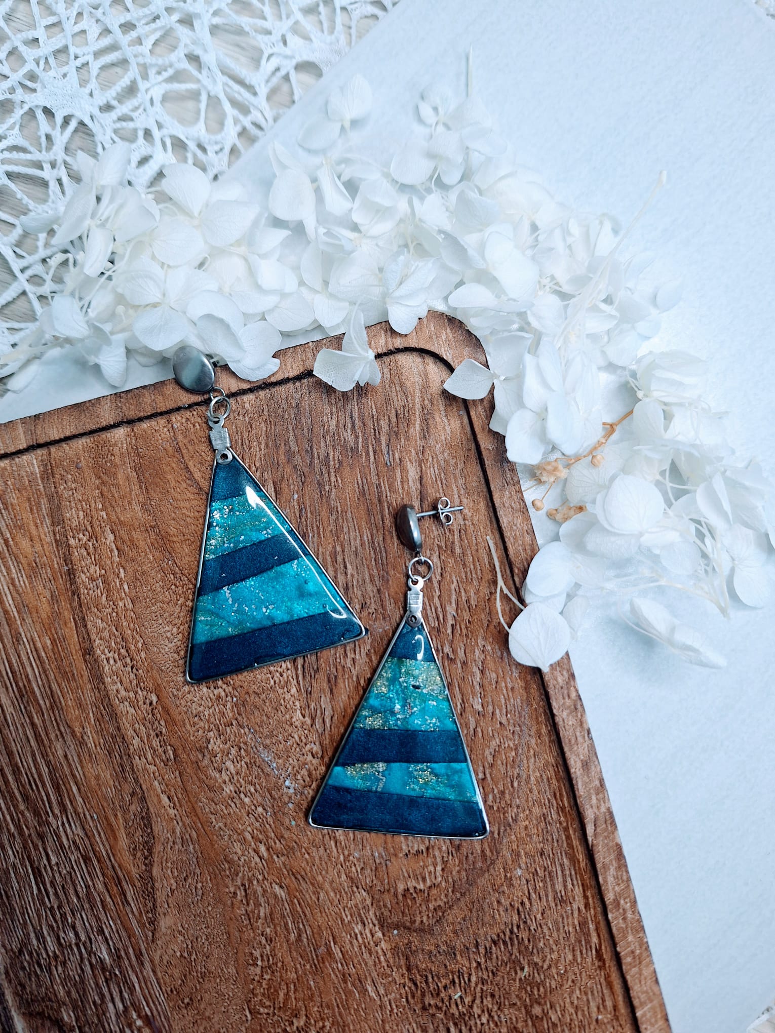 Boucles d&rsquo;oreilles Bleu Océan 🌊