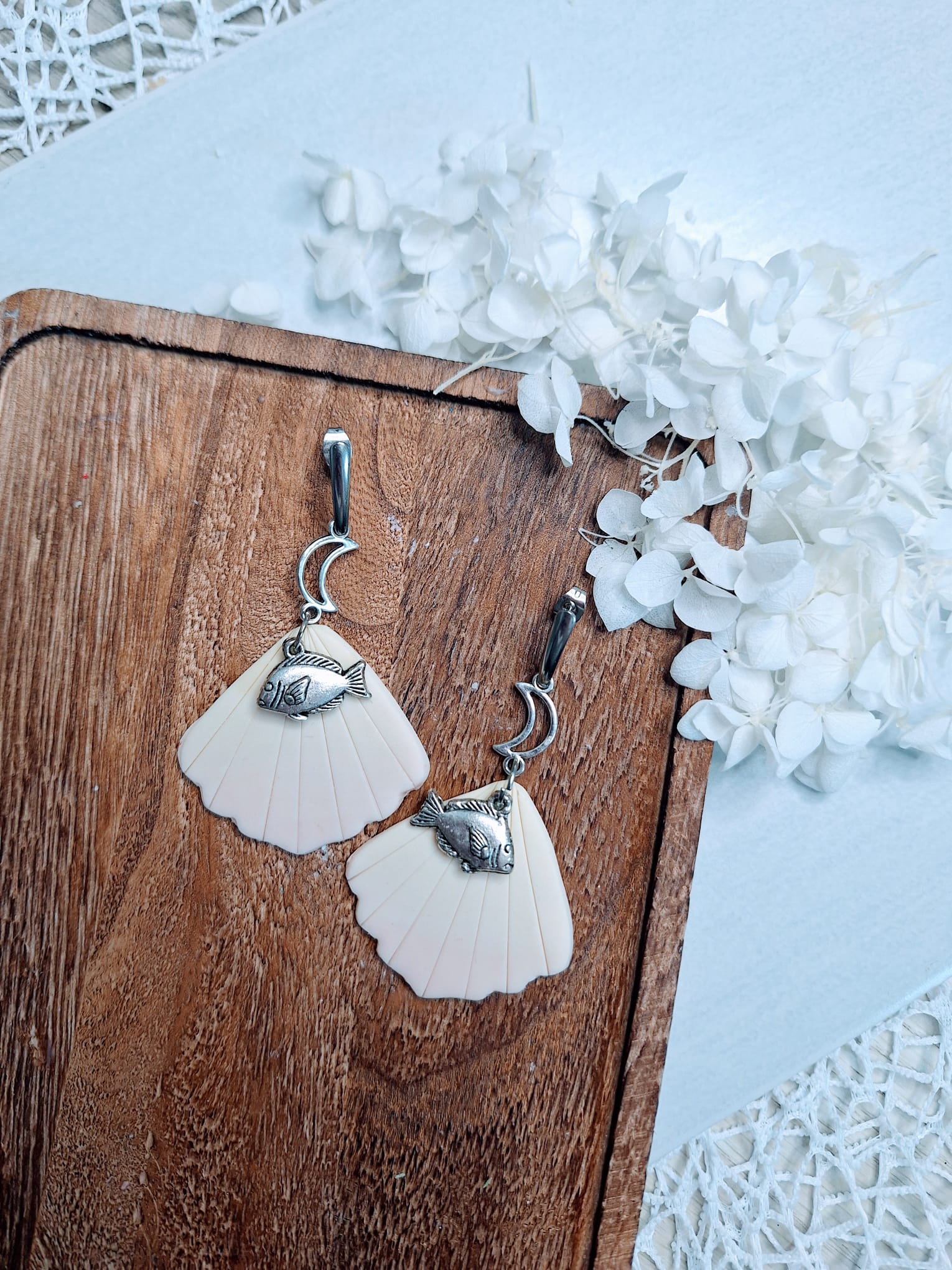 Boucles d&rsquo;oreilles coquillages🐚