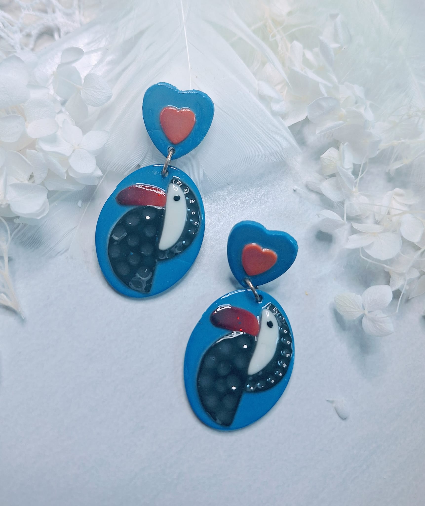 Boucles d&rsquo;oreilles Blue Toucan 🔷