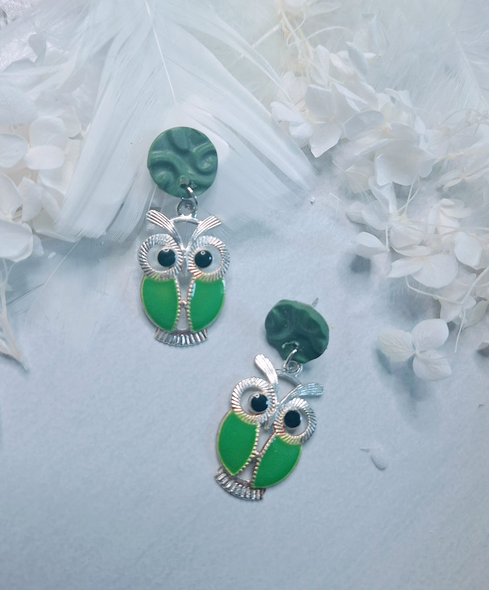 Boucles d&rsquo;oreilles Green Hiboux 🦉