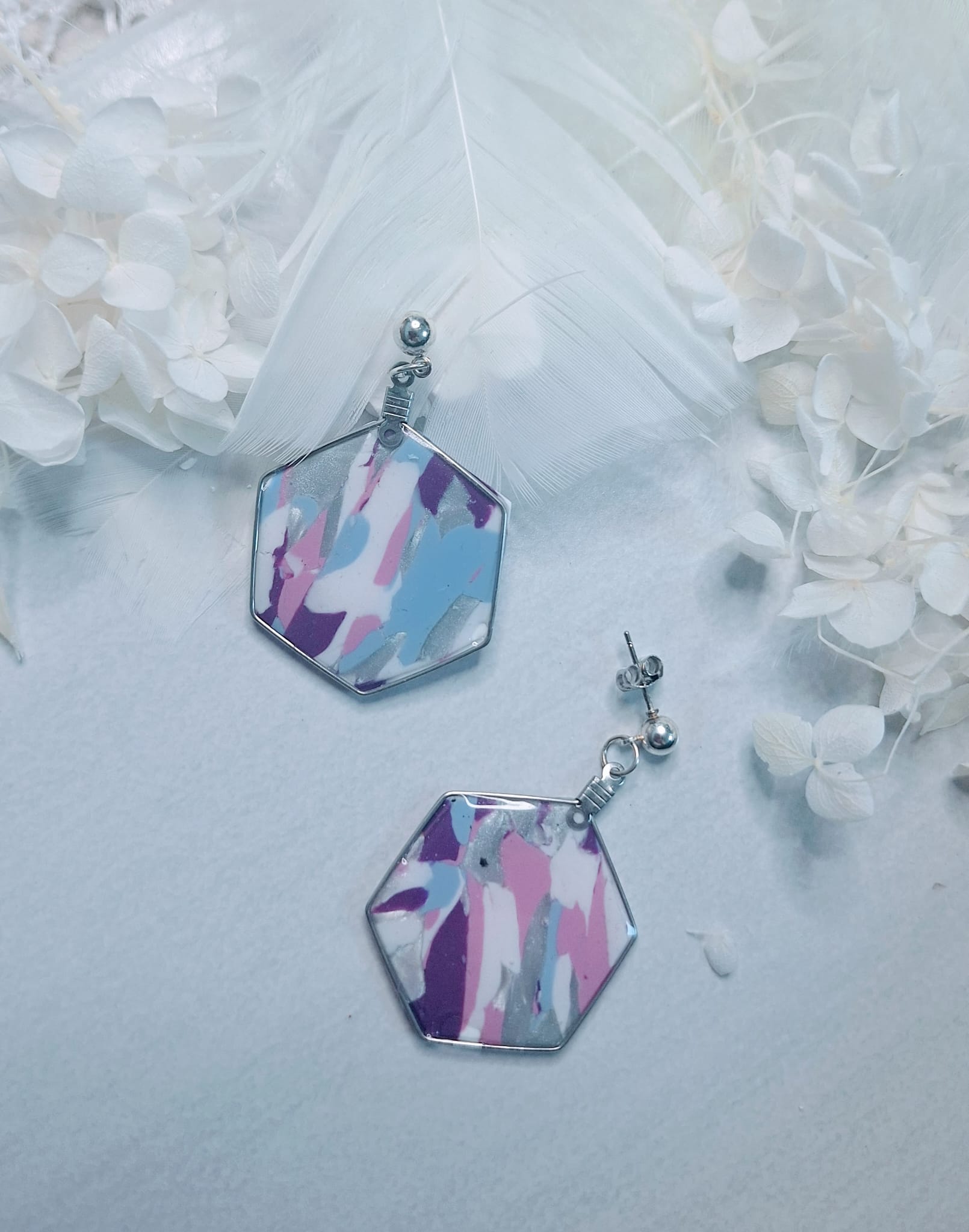 Boucles d&rsquo;oreilles Terrazo Violet 💜