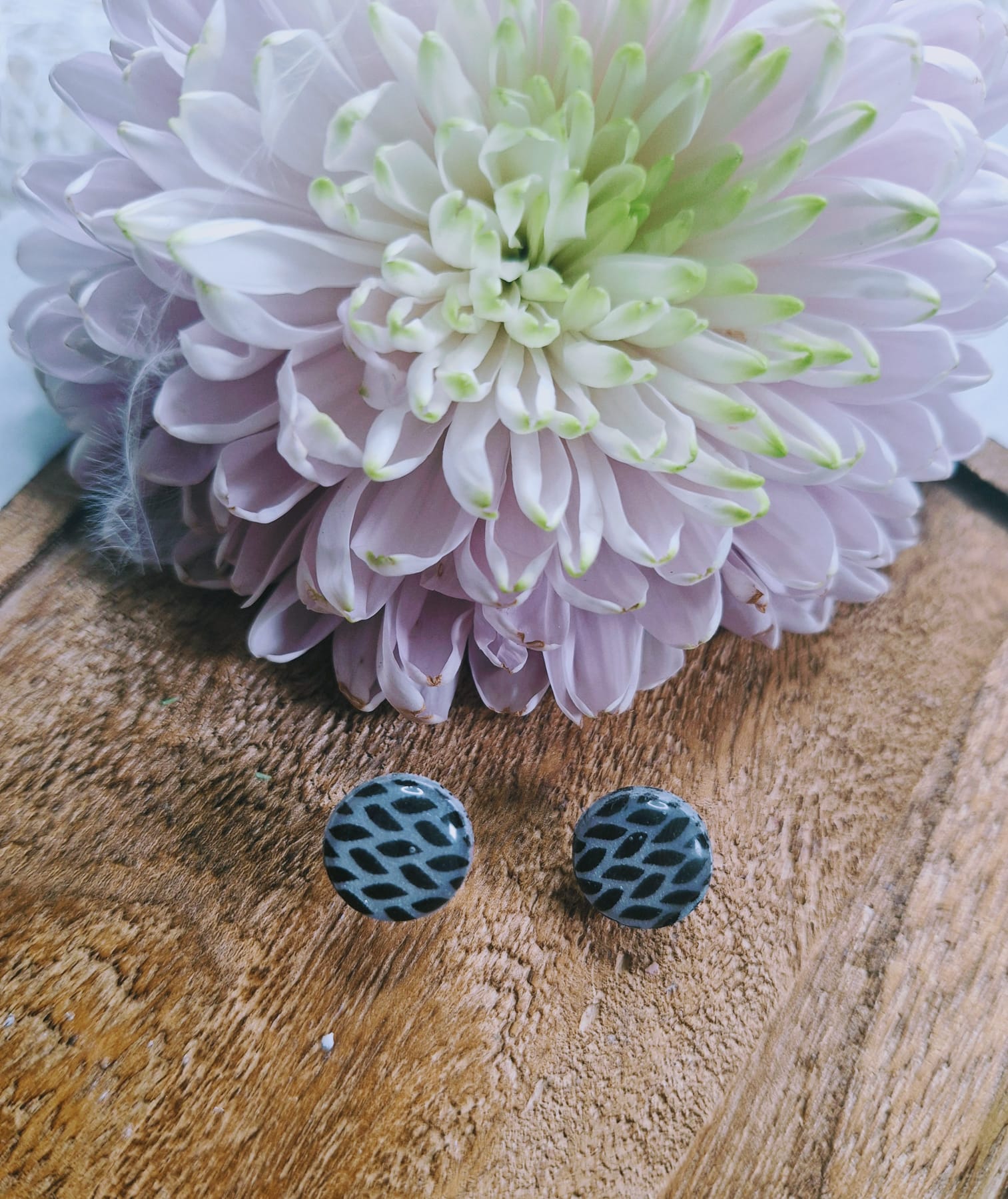 Boucles d&rsquo;oreilles Feuilles noires ♣