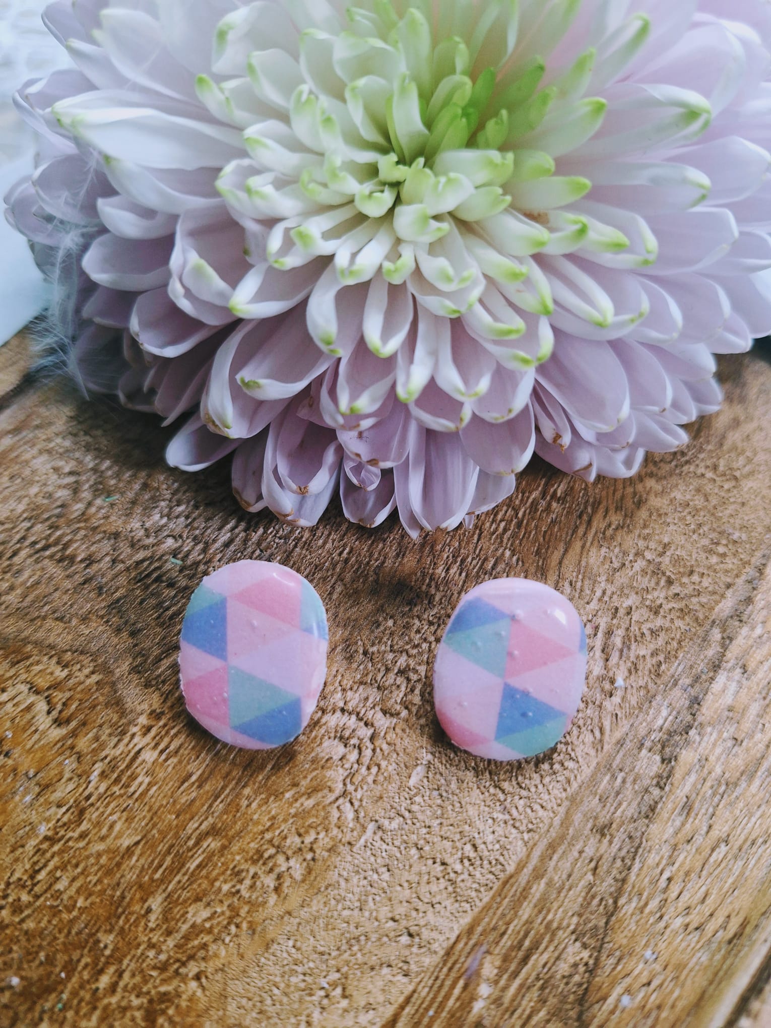 Boucles d&rsquo;oreilles Triangles colorés 🔺