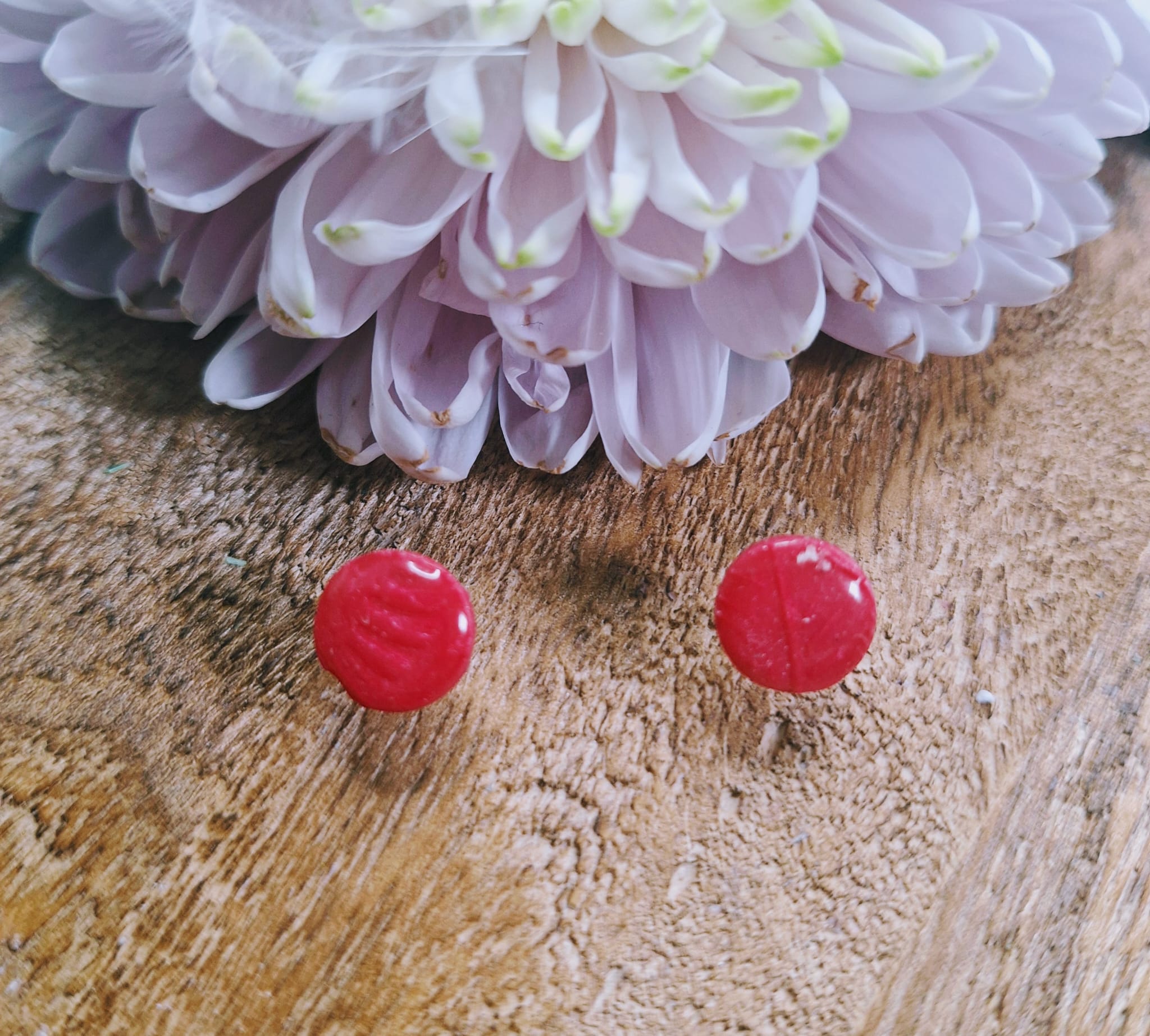 Boucles d&rsquo;oreilles Rouge pailleté 💄