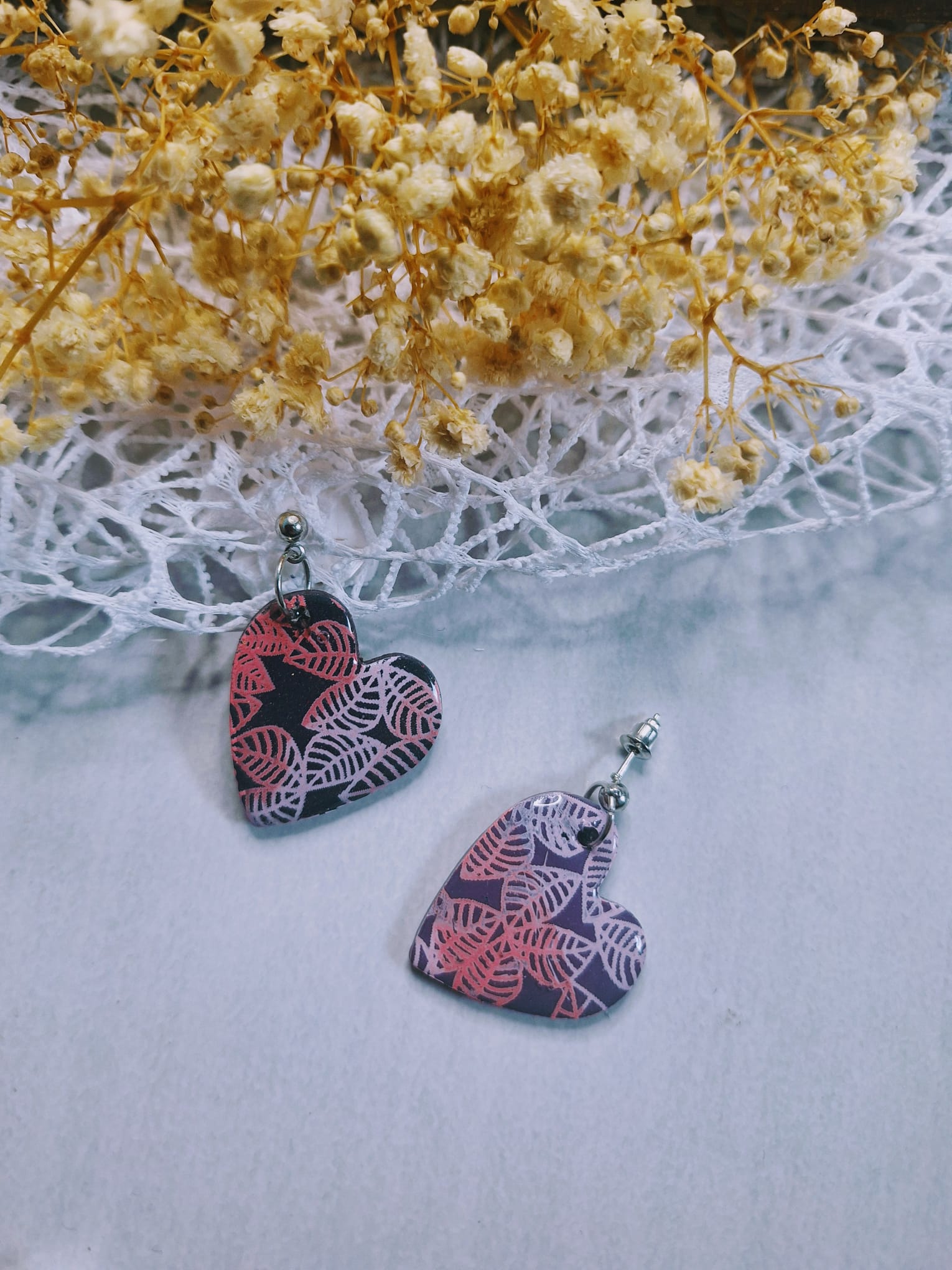 Boucles d&rsquo;oreilles Coeurs fleuris A 💘